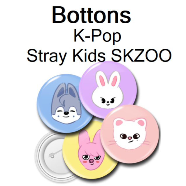 Bottons personalizados K-Pop Stray Kids SKZOO 3,8c