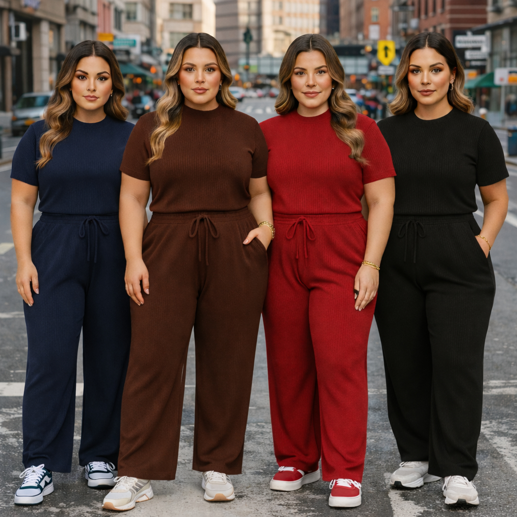 Conjunto Feminino Plus Size Elegante Calça Pantal