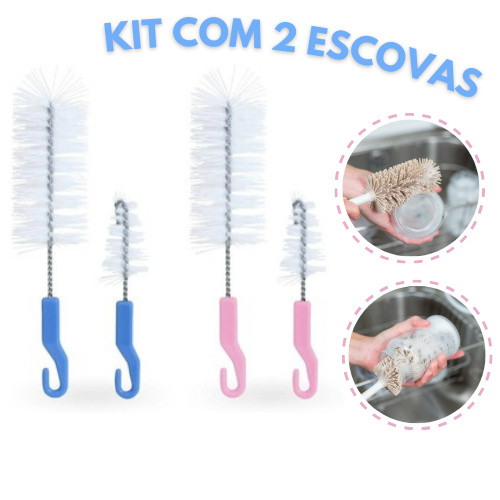 KIT ESCOVA PARA LAVAR MAMADEIRA E BICO – 2 E