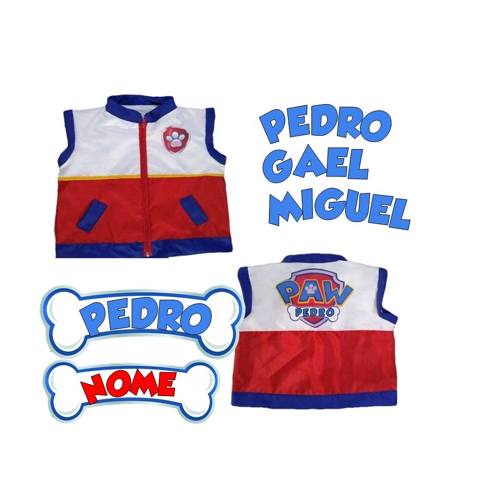 colete ryder patrulha canina personalizado com nom