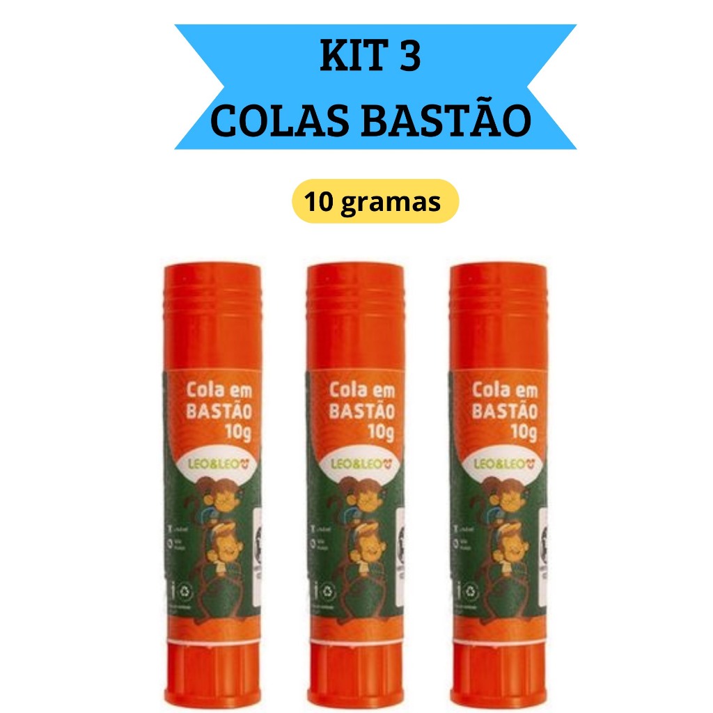 Kit 3 Colas em Bastão Escolar 10g  Escritório Ar