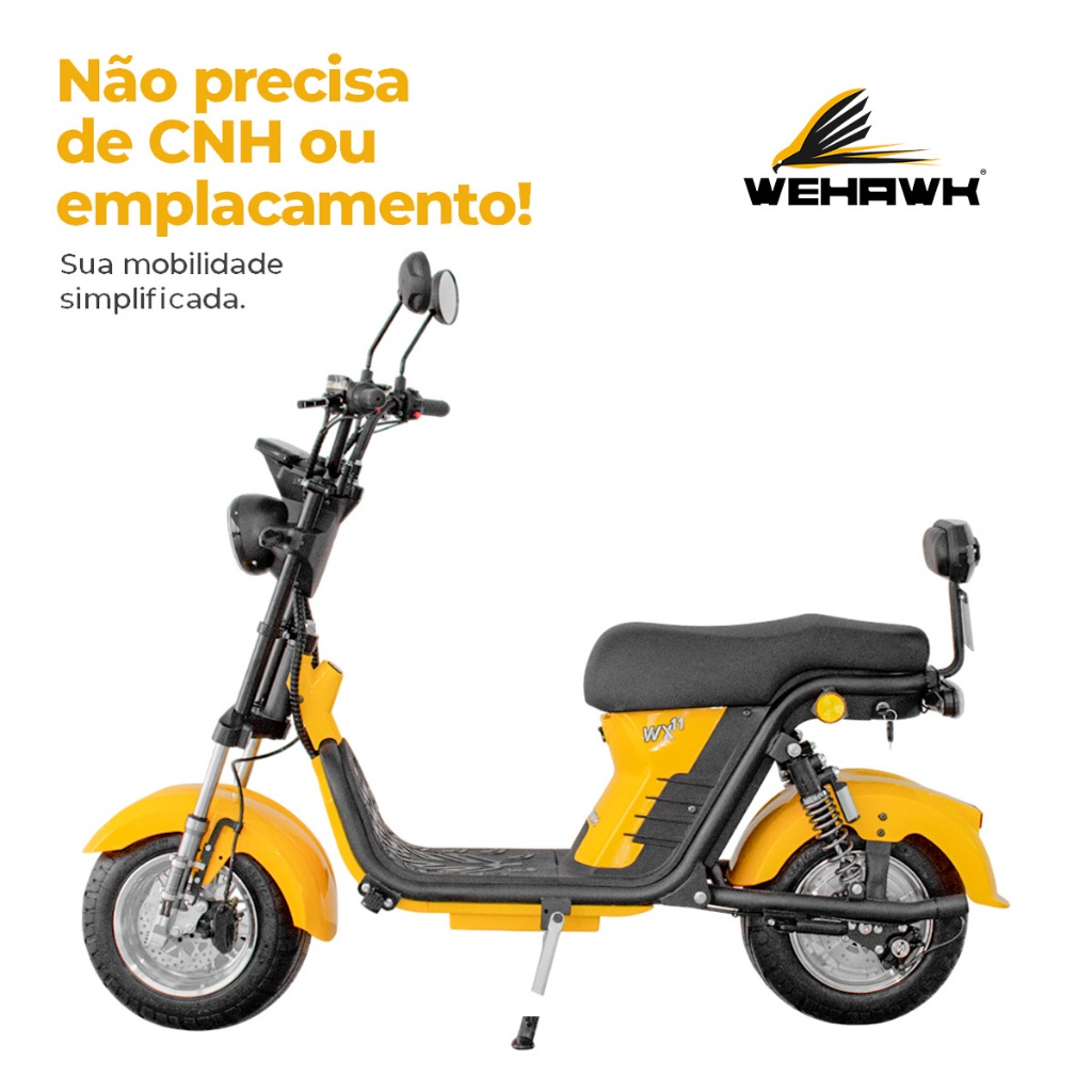 Scooter Moto Elétrica 1000W WeHawk WX-11 | Bateri