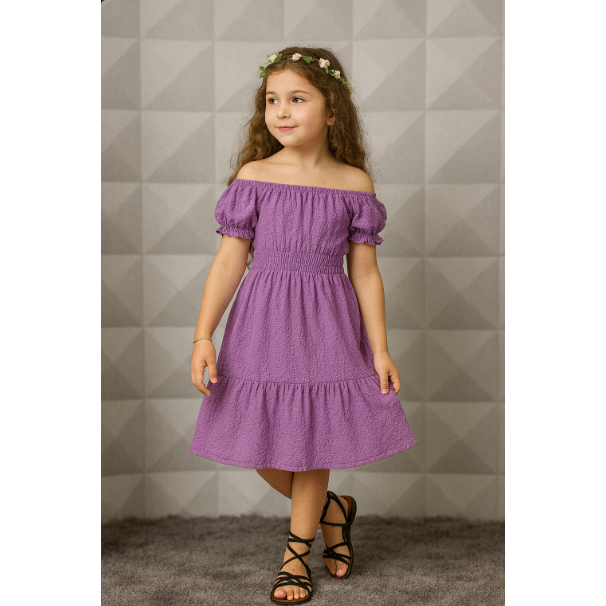 Vestido Infantil e Juvenil Feminino Duna Liso Mang
