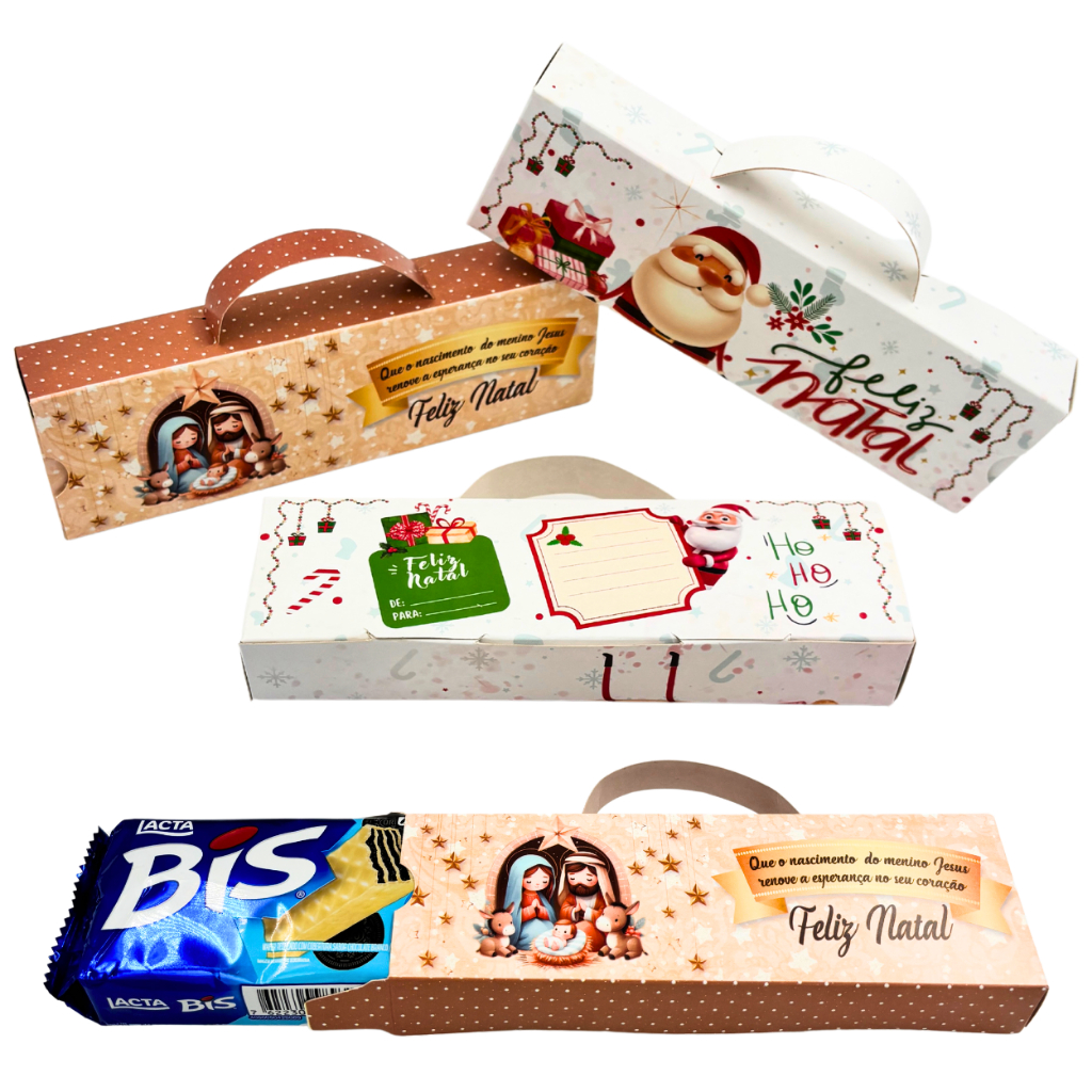 Caixas Capa Porta BIS de natal Com Alça. Embalage