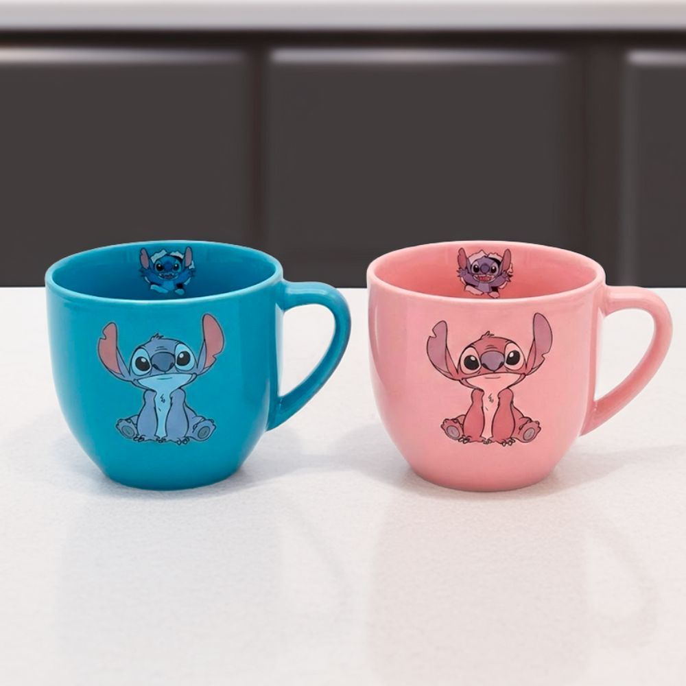 Canecas Stitch café/chá 170ml kit com 2 canecas 
