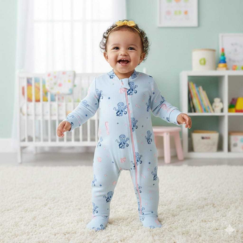 MACACÃO DE ZÍPER COM PROTEÇÃO BEBÊ RECÉM NAS