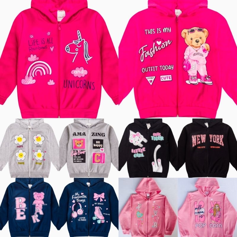 Kit com 5 Casacos/Jaquetas de inverno Infantil/Juv