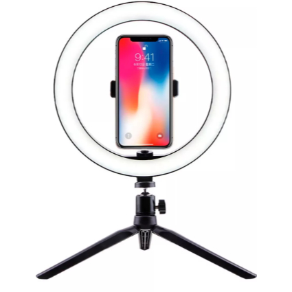 Anel Ring Light16cm/ 26cm com Tripé de Mesa, Supo