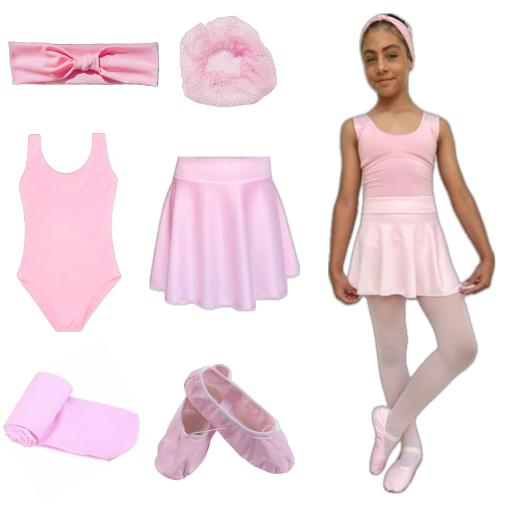 Kit Ballet Infantil Com 6 Itens: Faixa + Rede + Co