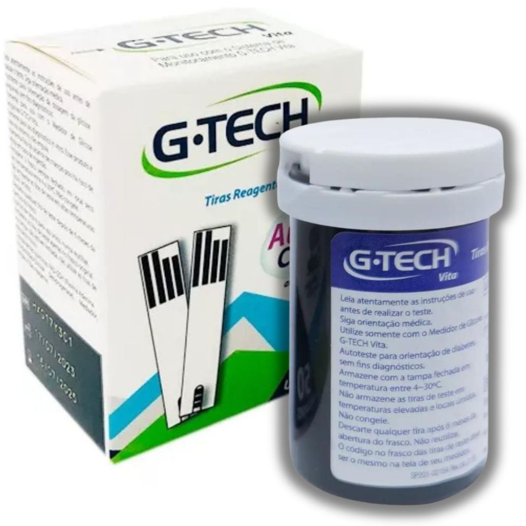 50 Fitas Tiras Medir Glicemia G-tech Vita Glicose 