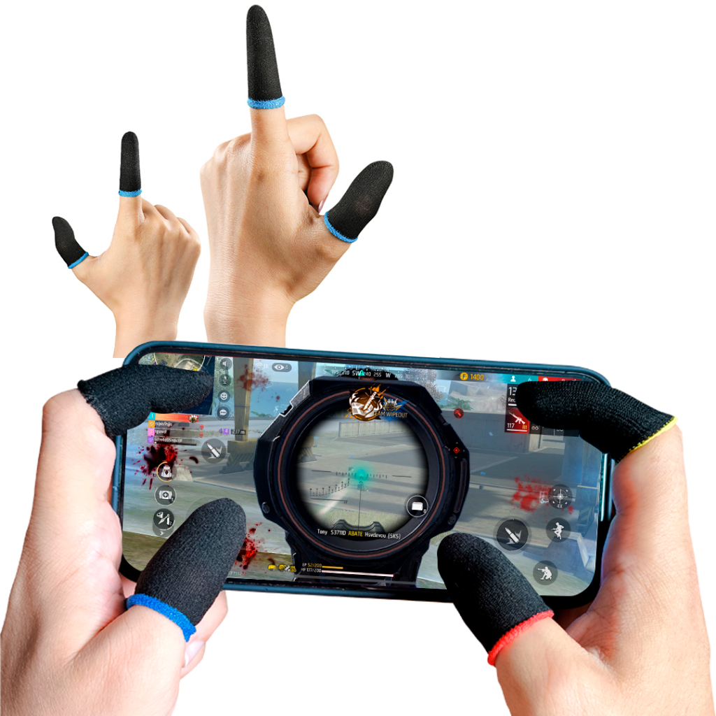 Kit Luva de Dedo Luvinha gamer Anti-Suor Para Celu