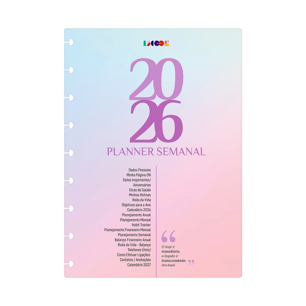 Refil Iscool Disc Planner Datado Inteligente 2026 