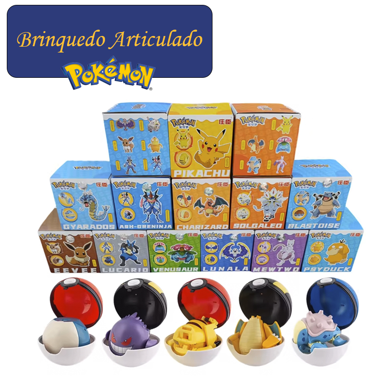 Brinquedo Pokémon Articulado com Pokebolas Varias