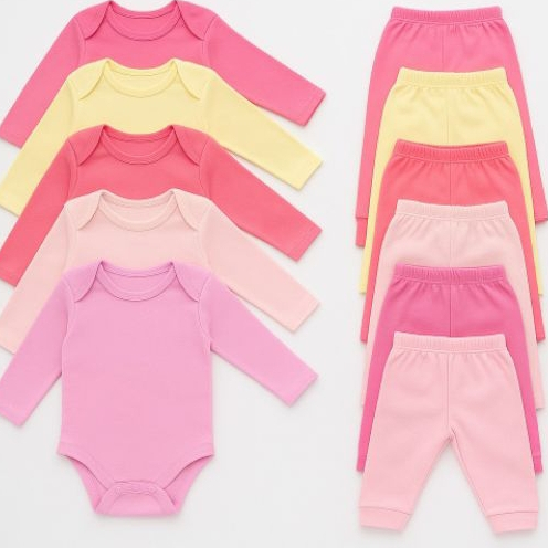 Kit 4 Peças Body + Mijão Menina e Menino Manga L