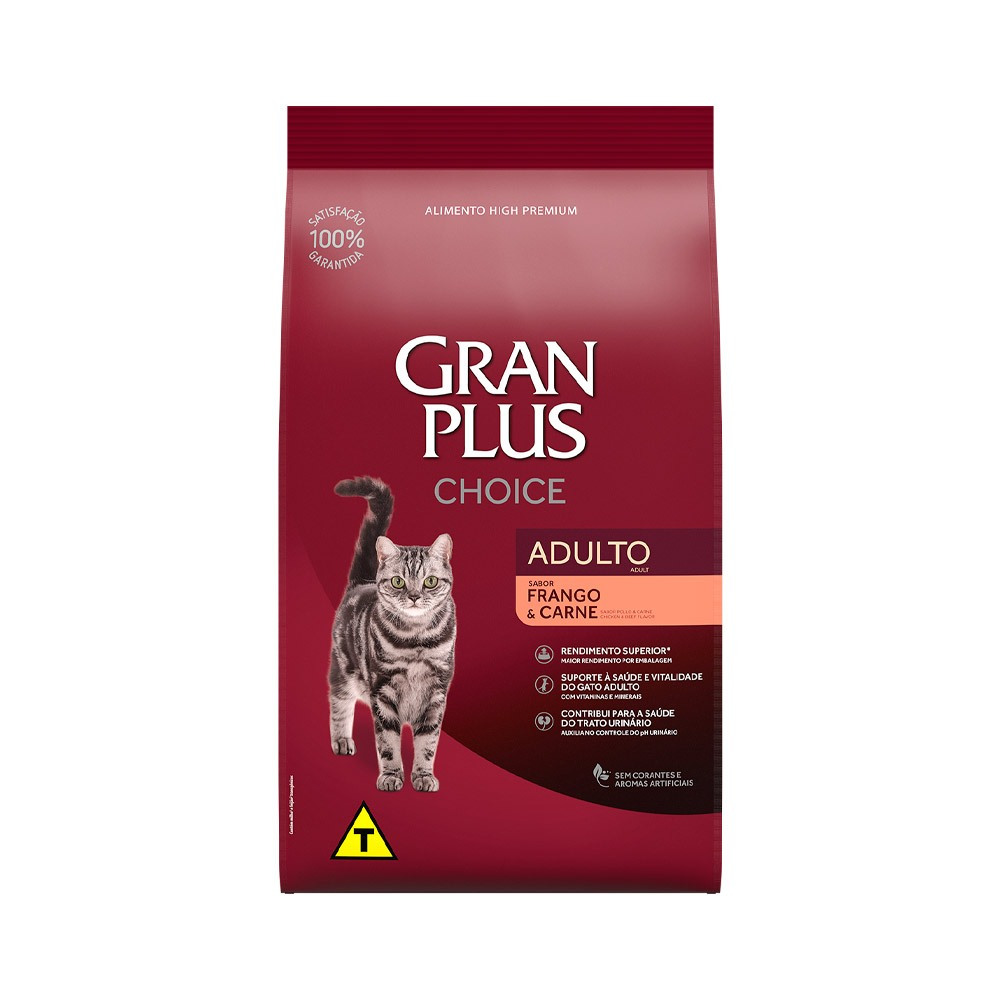 Ração GranPlus Choice Gatos Adultos Frango e Car