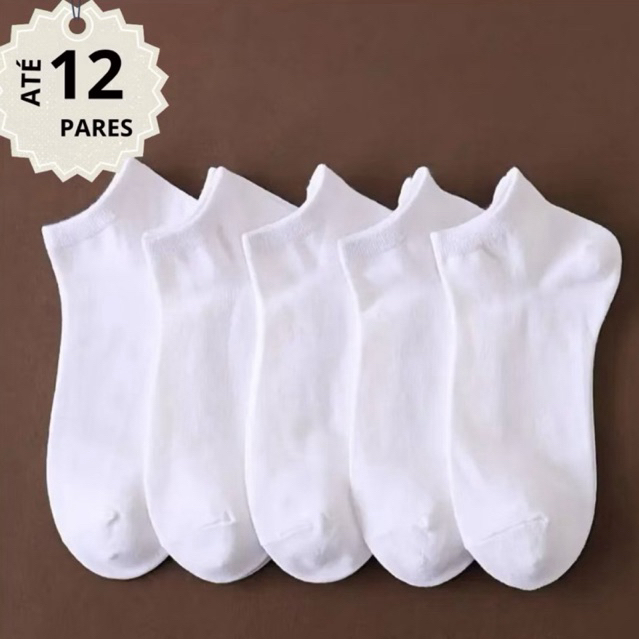 KIT De 3 Até 12 Pares De Meias Infantil Branca Al