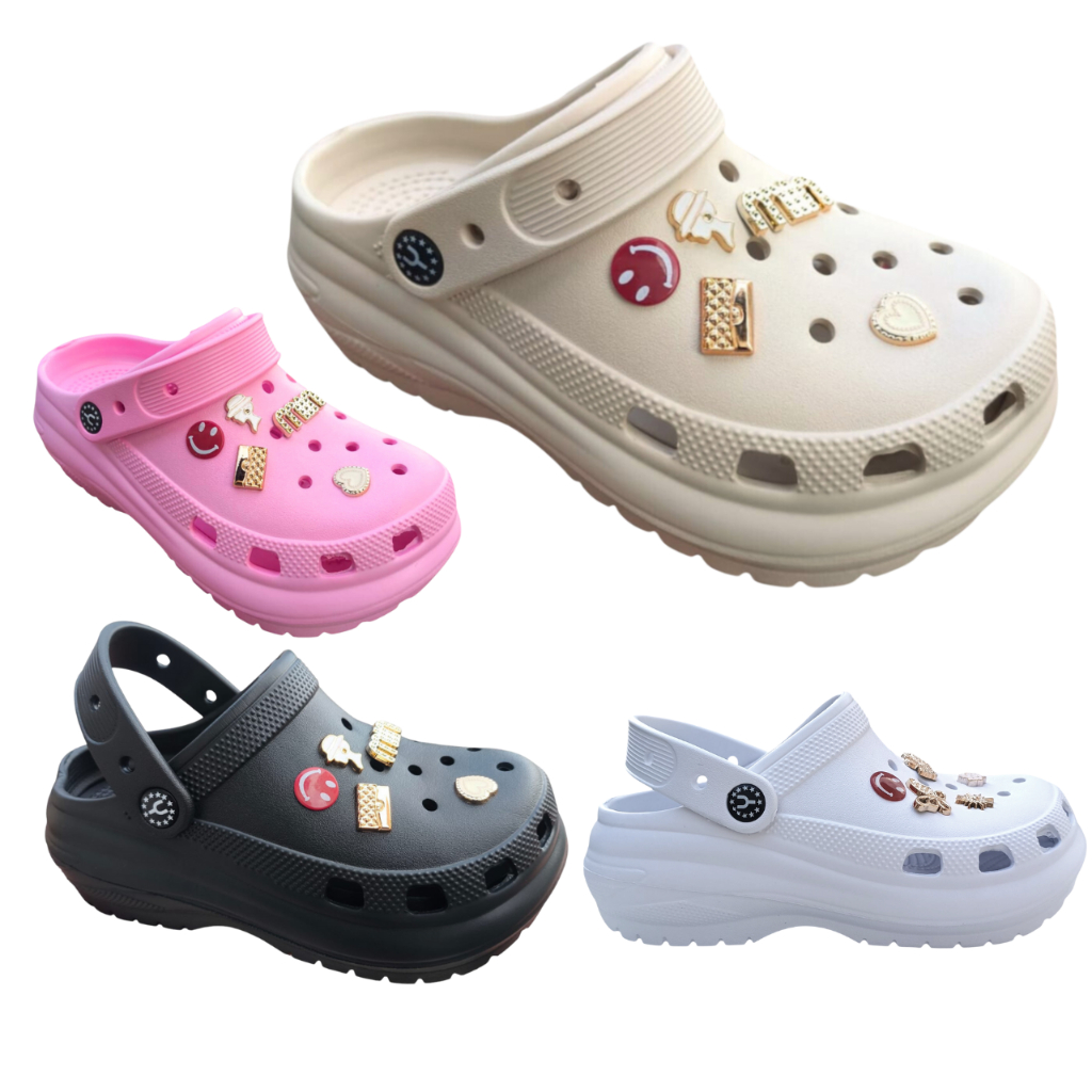 Babuche Plataforma Alta Nuvem Pins Botons Macia Co