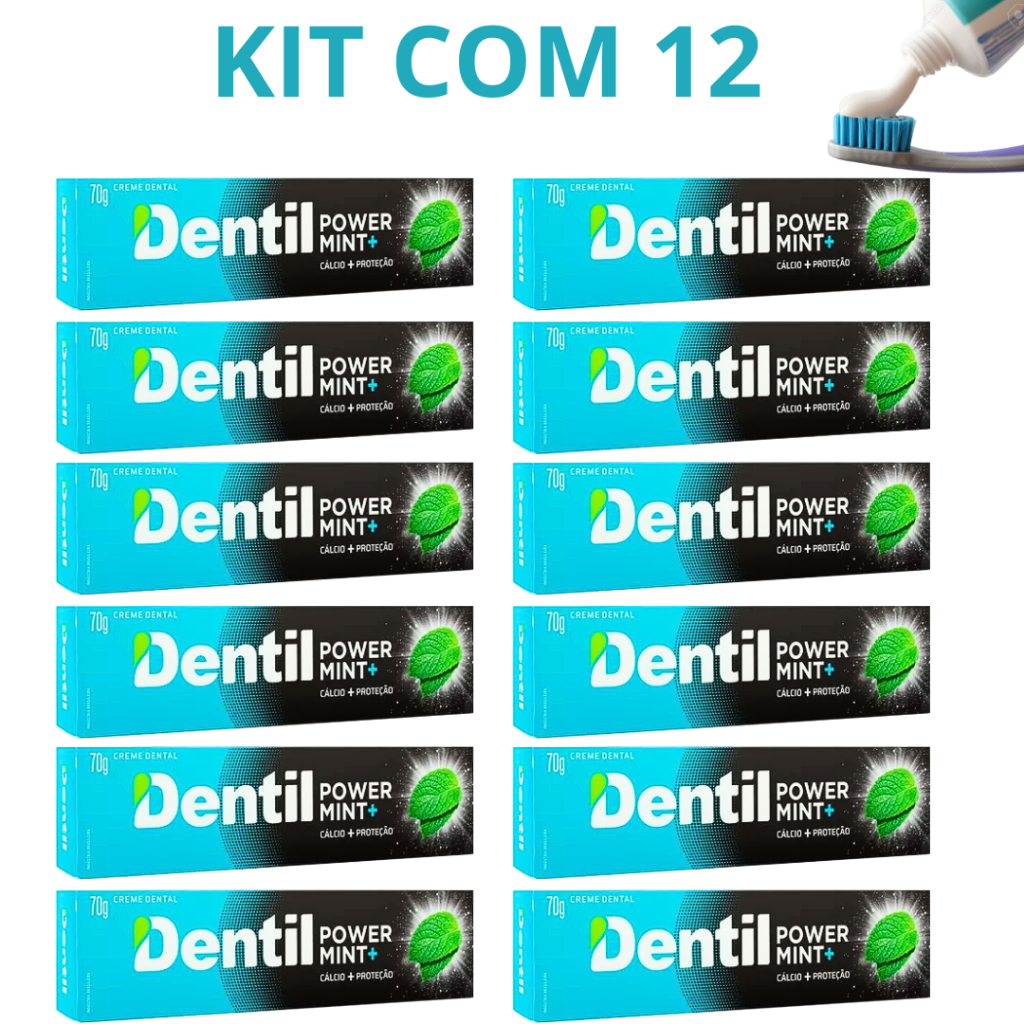 Kit 12 Creme Dental Dentil Power Mint Pasta de Den
