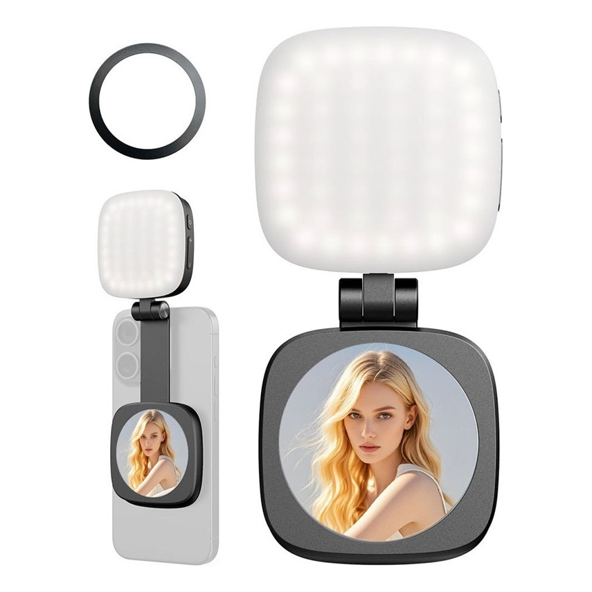Luz Preenchimento Magnética Selfies 2em1+espelho 