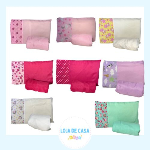 Kit jogo com 5 lençol e 5 fronha para berço Amer