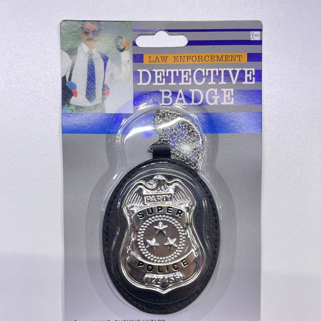 Distintivo Policial Luxo Com Corrente Para Fantasi