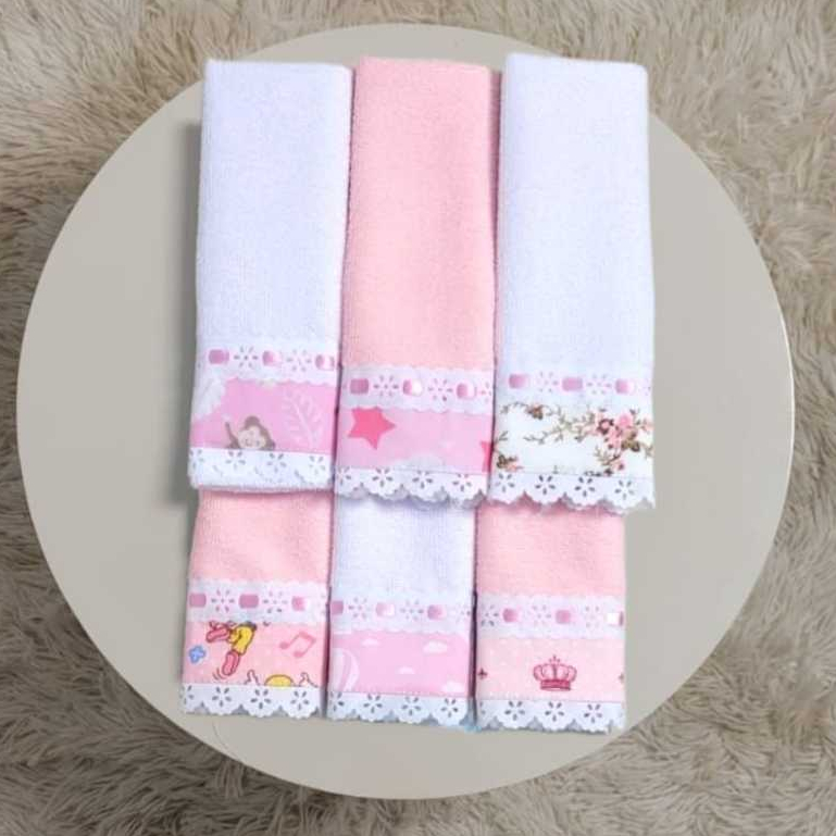 Kit Toalha Ombro ou Boca Babete 06 Unidades Lasy e