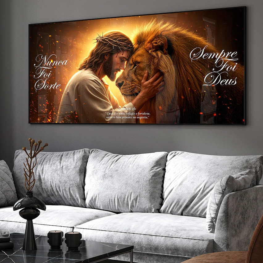 Quadro Decorativo Unitário Jesus Leão Nunca Foi 