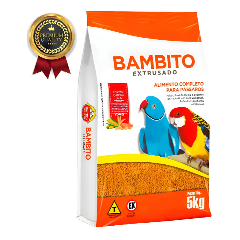 Ração Bambito Extrusado Biotron 5 Kg Original ++