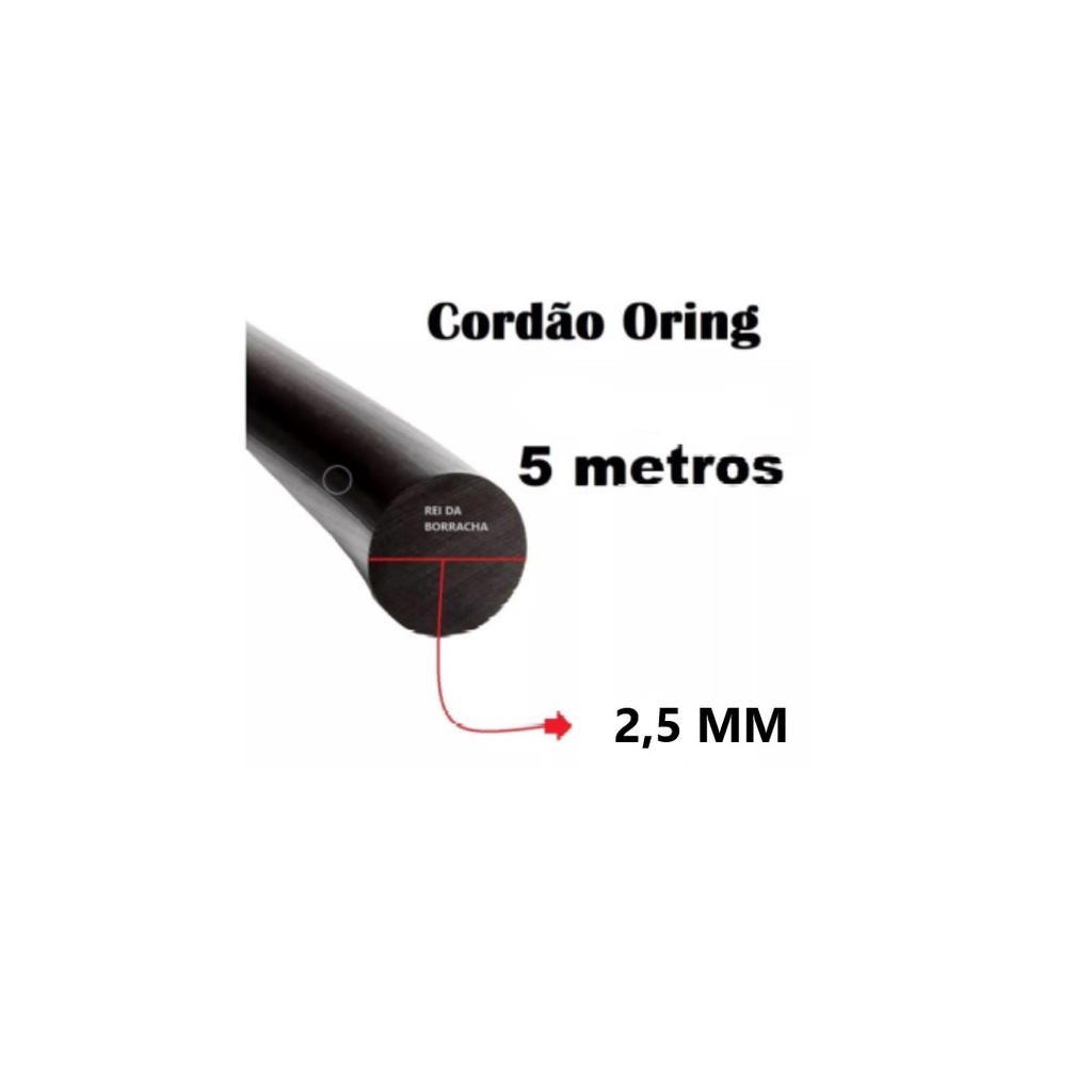 Cordão Oring 2,5 Mm Nitrilico Maciço – 5 M