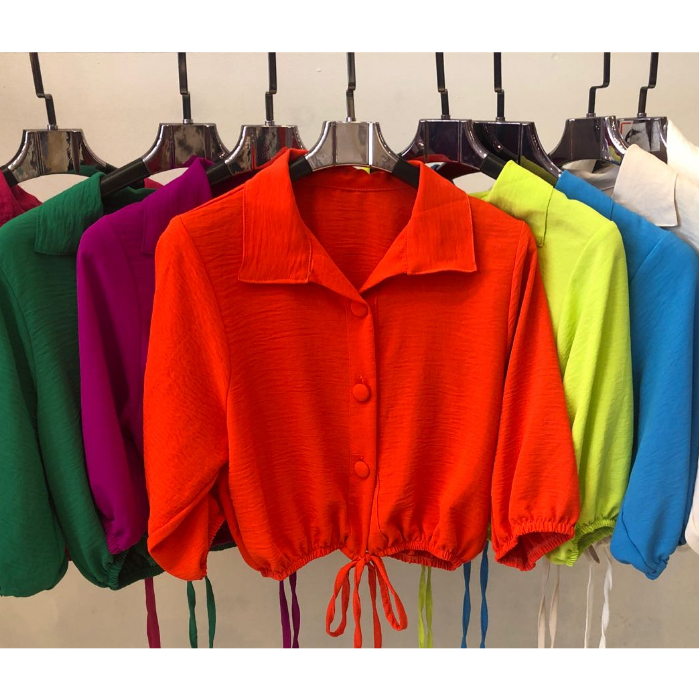 blusas  Feminina tecido duna com botões  6