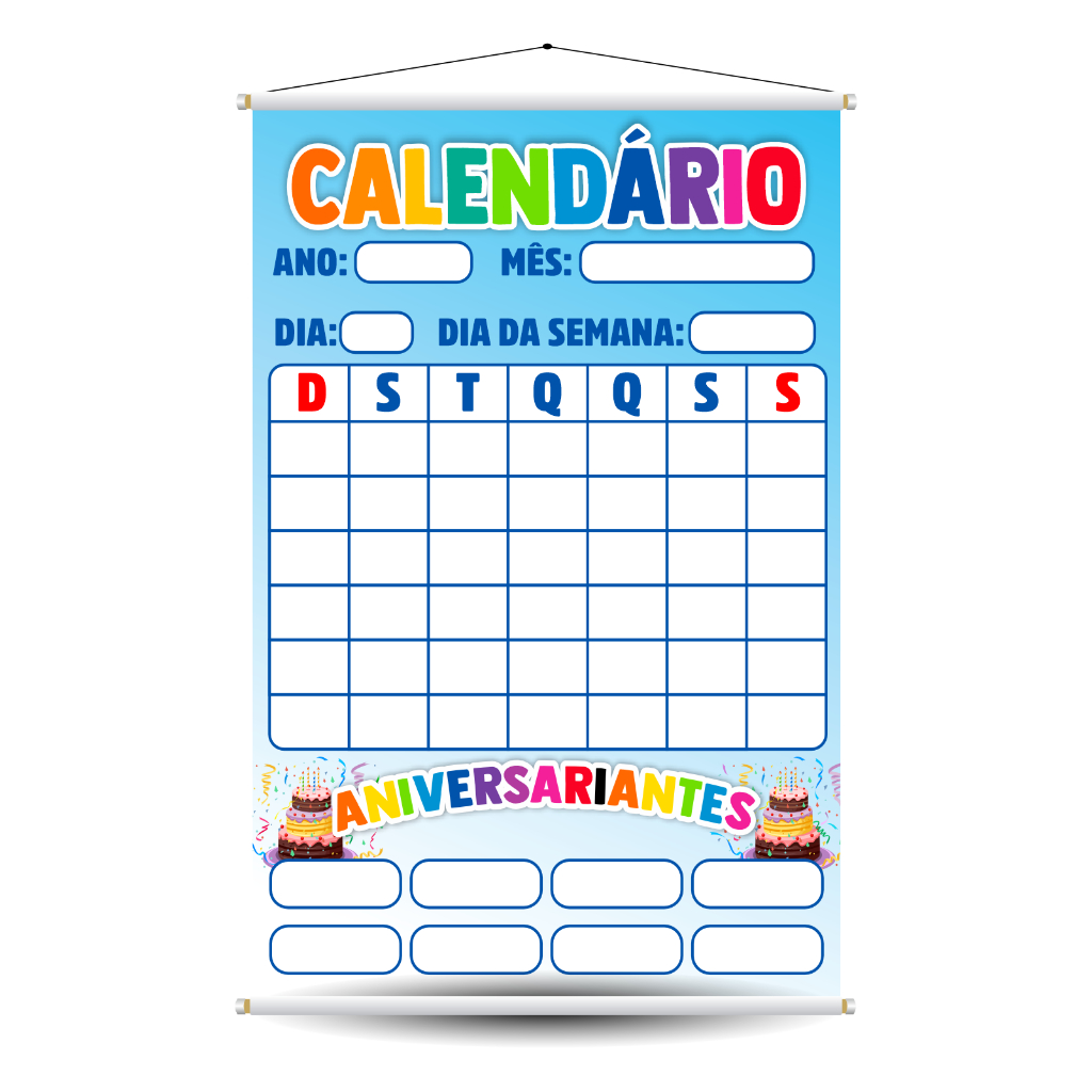 Banner Pedagógico Calendário Banner Escolar aniv