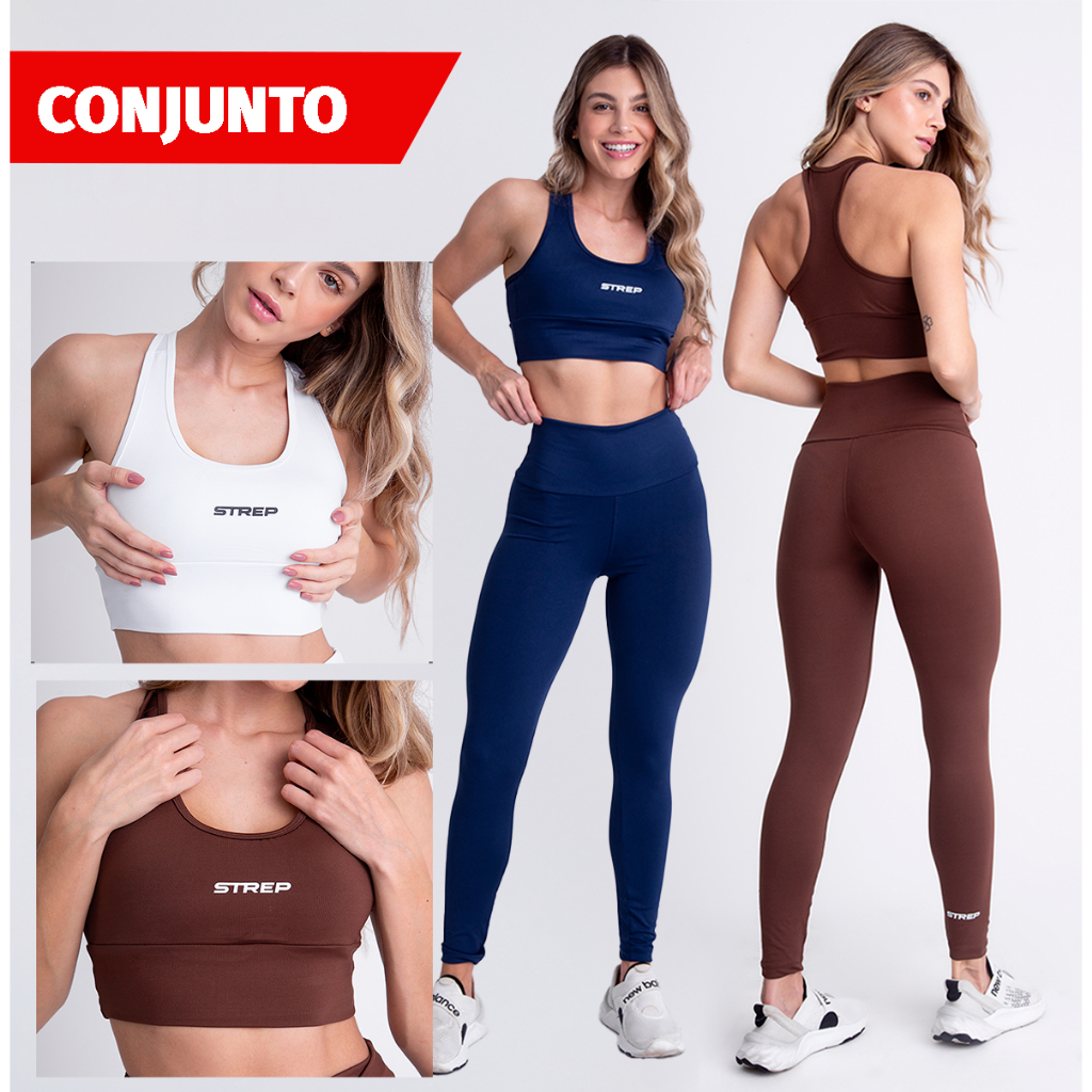 Conjunto Academia Feminino Strep Fitness  Top + Ca