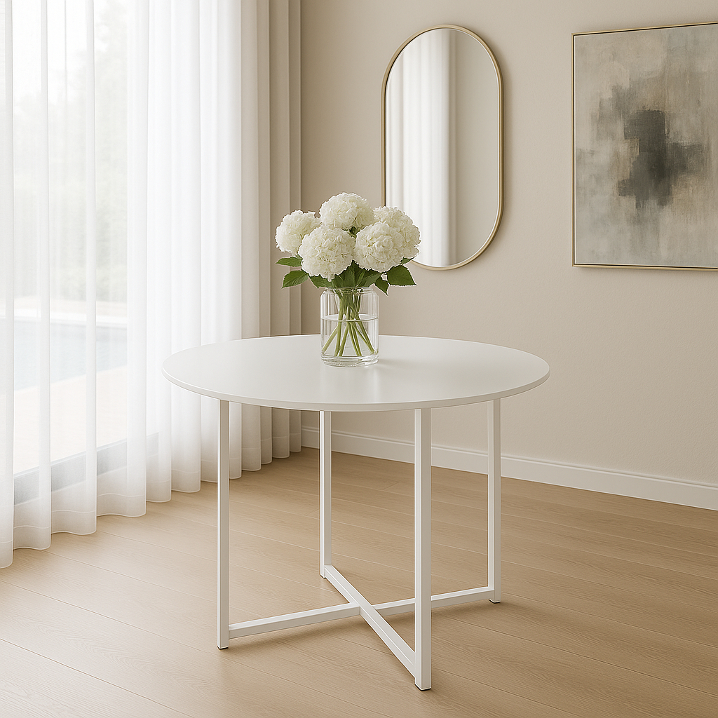 Mesa de Jantar Industrial Estudo Redonda 90 cm Bra