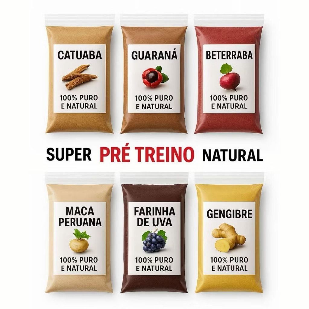 Kit Super Energético Pré Treino Natural Gengibre