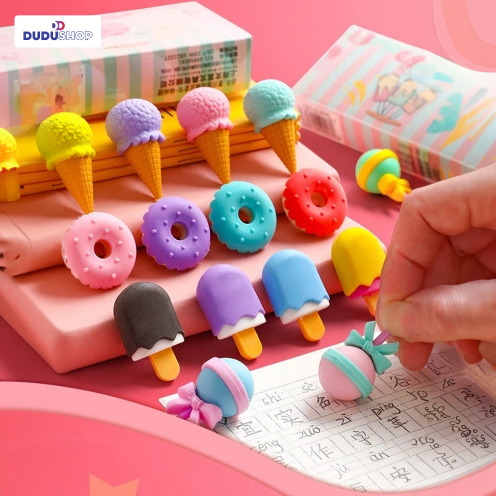 Kit Borrachas Fofas Mini Fofo Pirulito Sorvete Pic