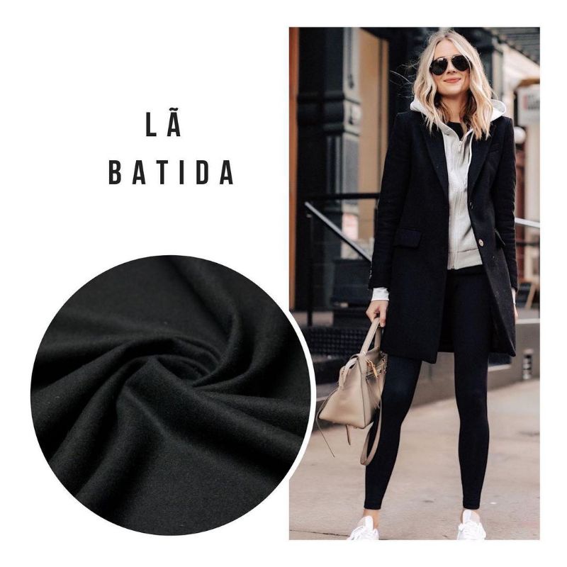 TECIDO LÃ BATIDA PRETA E VÁRIAS CORES 1m x 1,50m