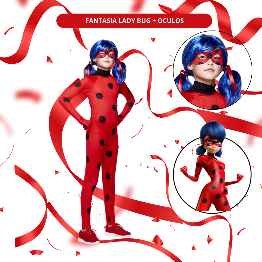 Fantasia  Carnaval Ladybug Infantil Festa Joaninha