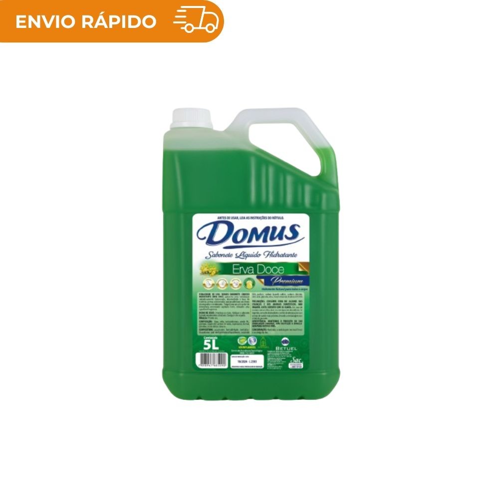 1 Sabonete Líquido Domus Fragrância Erva Doce 5L