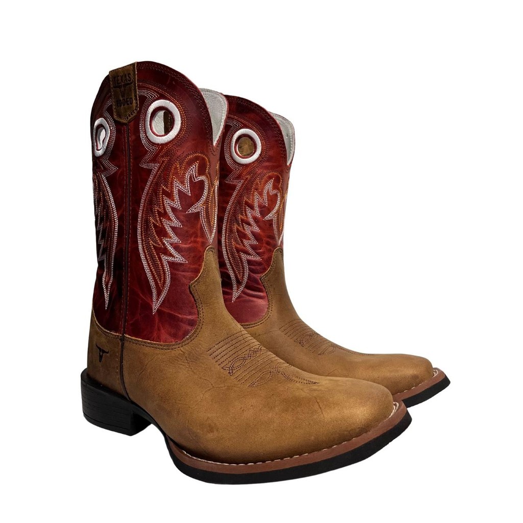 Bota Texana Texas Rodeo Crazy Cano Vermelho Ref. T