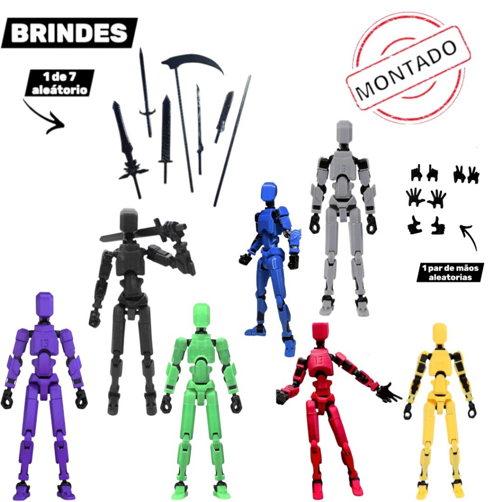 Dummy 13cm Boneco Articulado Montado + Brindes Exc