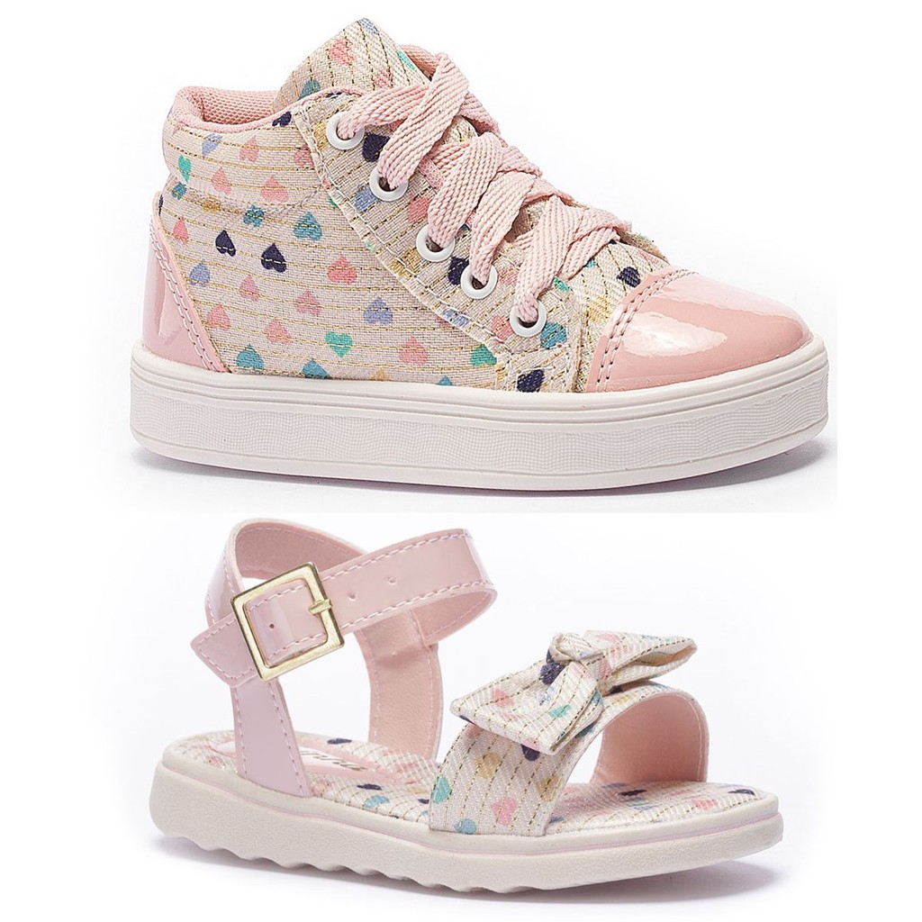 Kit 2 Pares Tênis Infantil Menina e Sandália Men