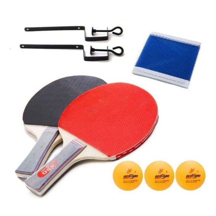 Kit Ping Pong Tênis De Mesa 2 Raquetes + 3 Bolinh