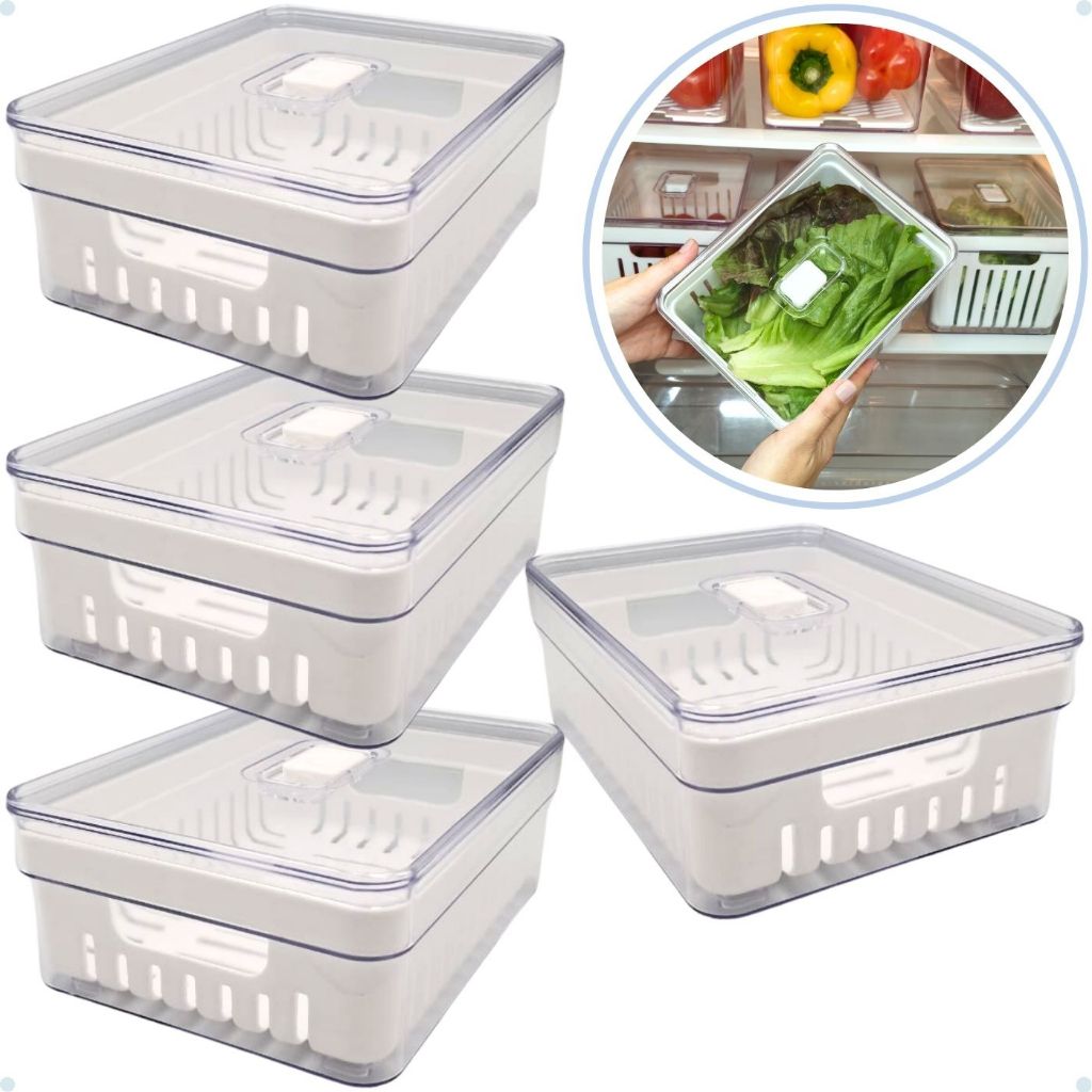 Kit com 1,2 e  4 Organizadores de Geladeira com Ce