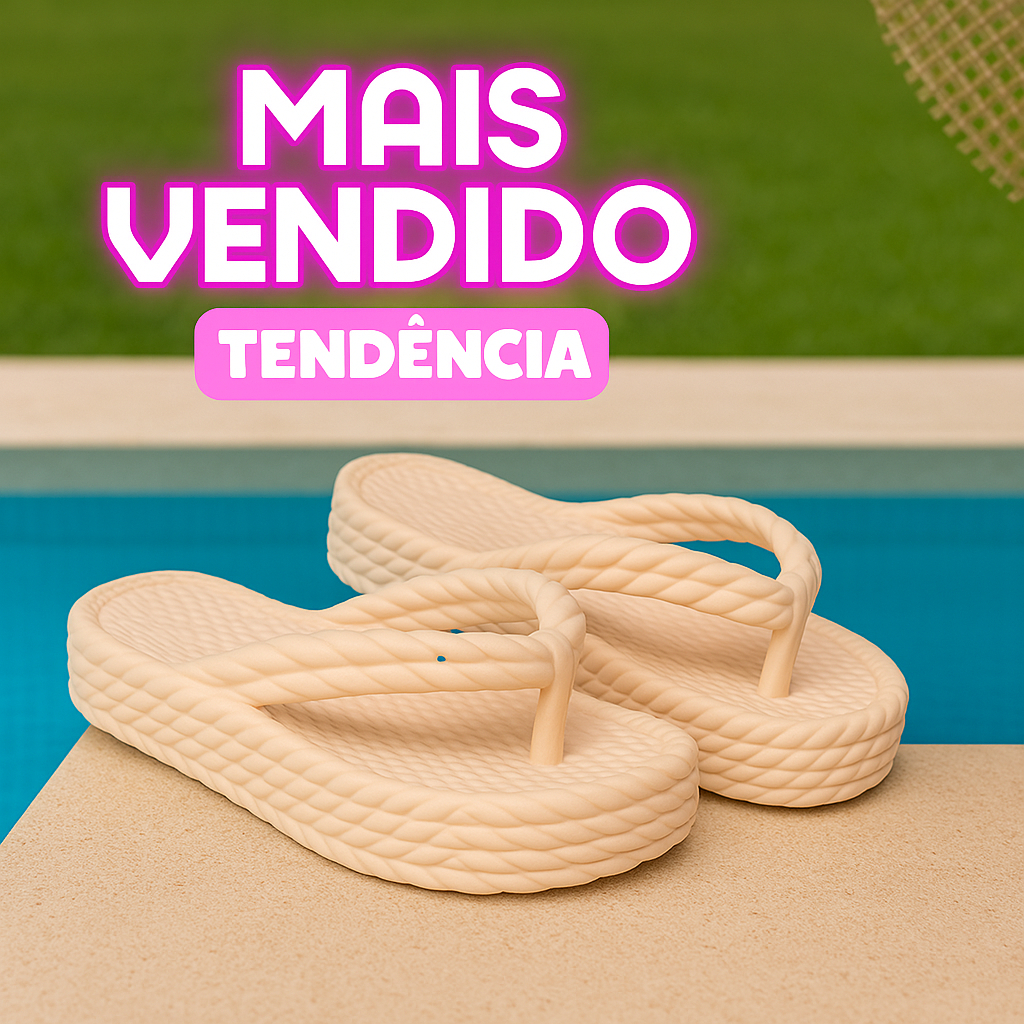 Chinelo Feminino Plataforma Trançado Ortopédico 