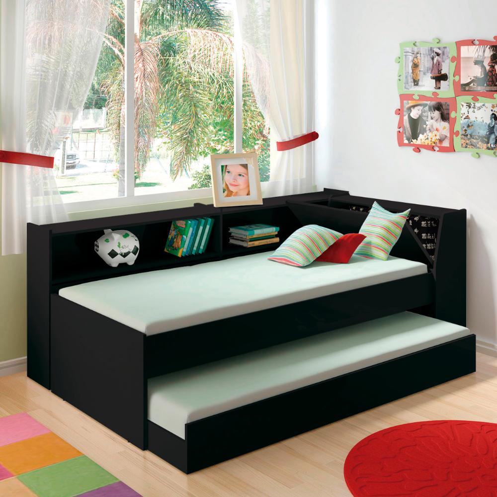 Cama Solteiro Bicama com Estante Ditália BB-28-29