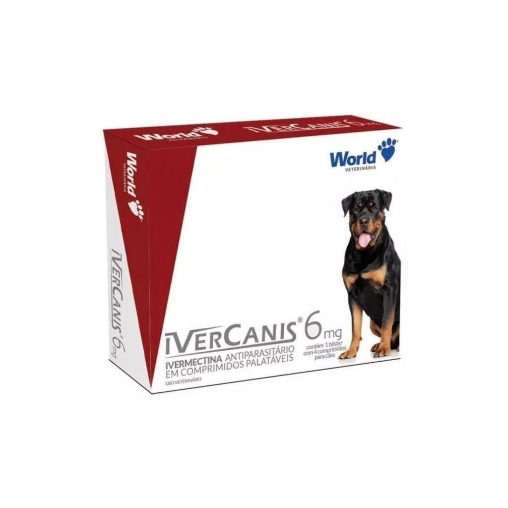 Ivercanis 6mg Ivermectina Cães 30kg com 4 Comprim