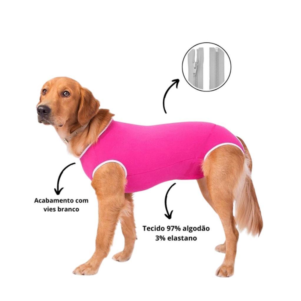 Roupa Pos Cirúgica Com Zíper Fêmea Macho Castra