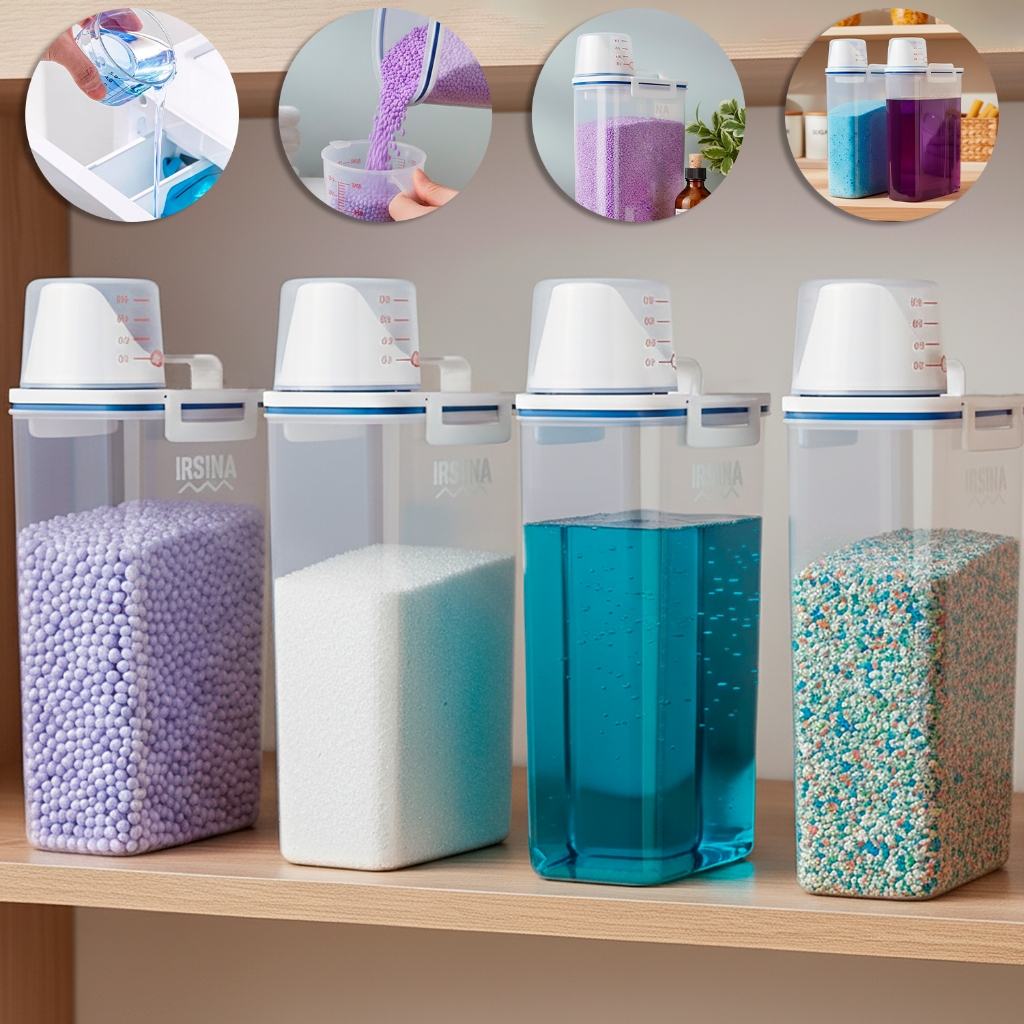 Kit 3 Potes Hermético Porta Sabão Pó Líquido C