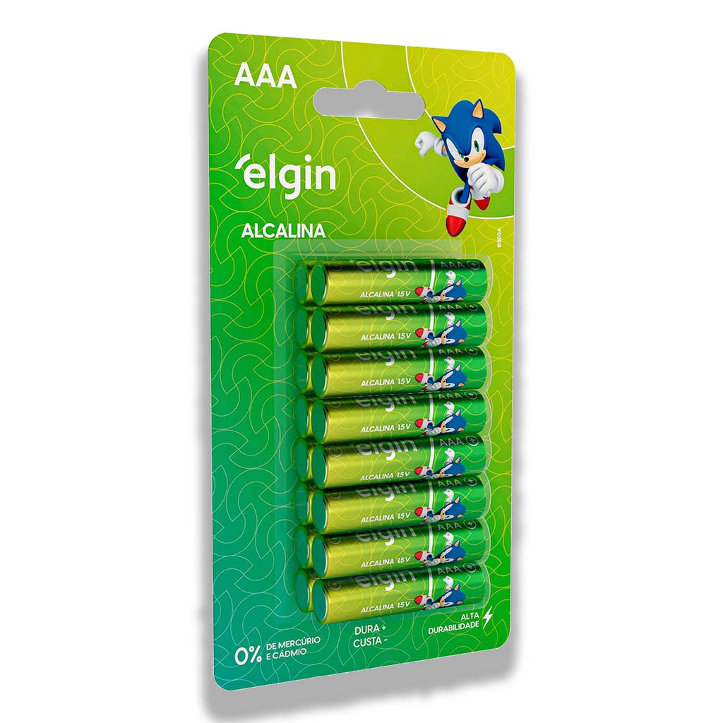 Pilha Alcalina AAA Elgin Bateria 3A Palito 16 unid