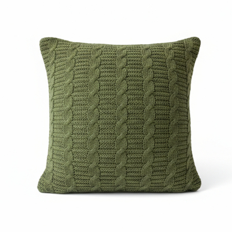 Capa Almofada Tricô Trança 45×45 Luxo Decor